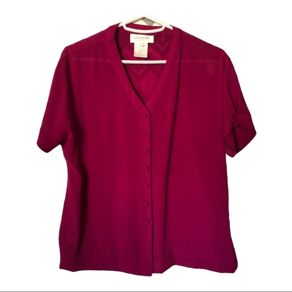 Women’s Jones New York Button Up pink Shirt size 6 - Picture 1 of 4